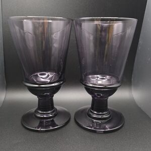 Elegant Purple Glass Goblets  Vintage Waterford Great Room Darjeeling
